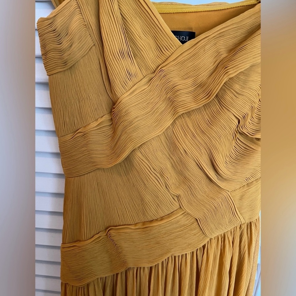 Tadashi Shoji Mustard Strapless Gown - Picture 4 of 7